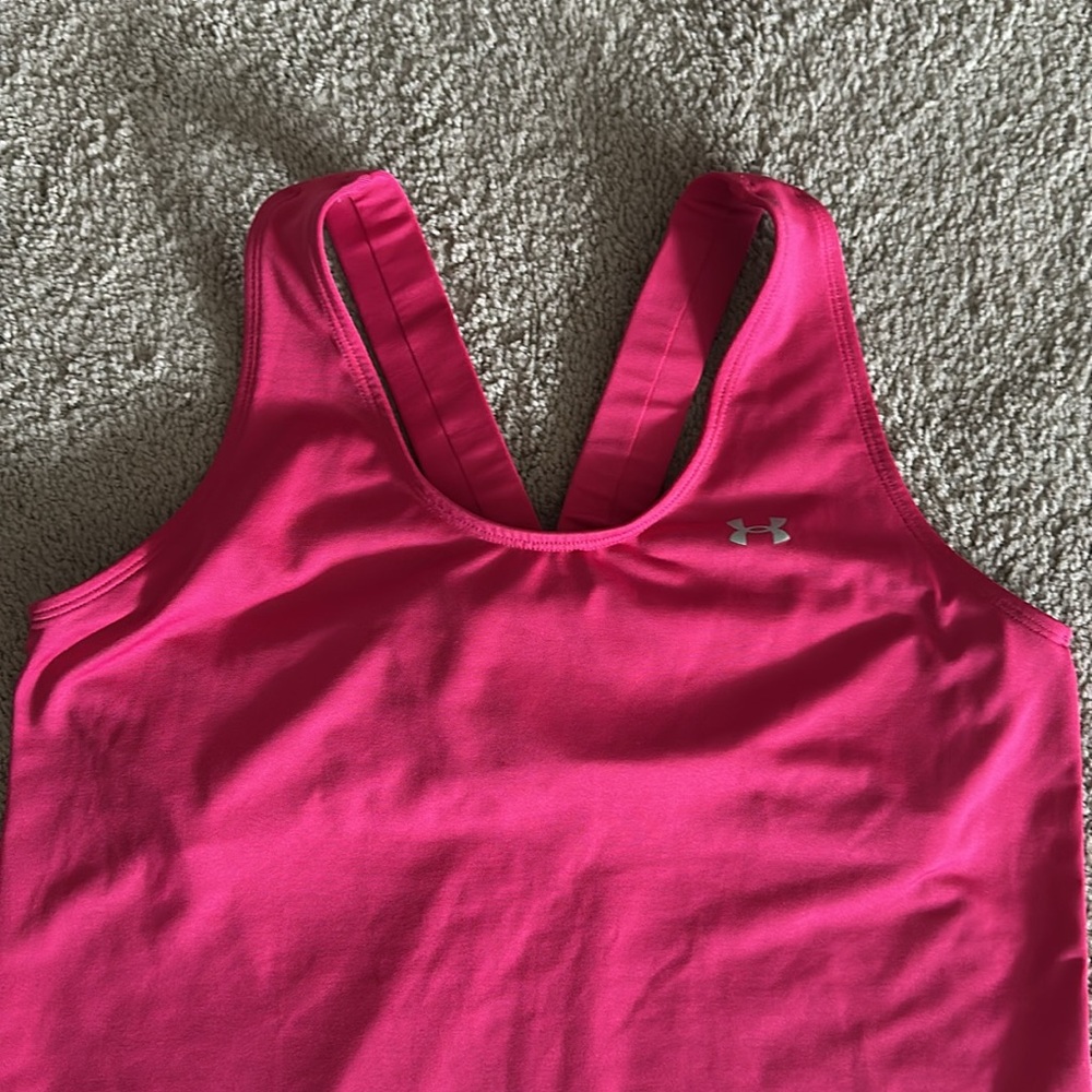 Under Armour Pink Fitted Workout Tanktop - Picture 2 of 8